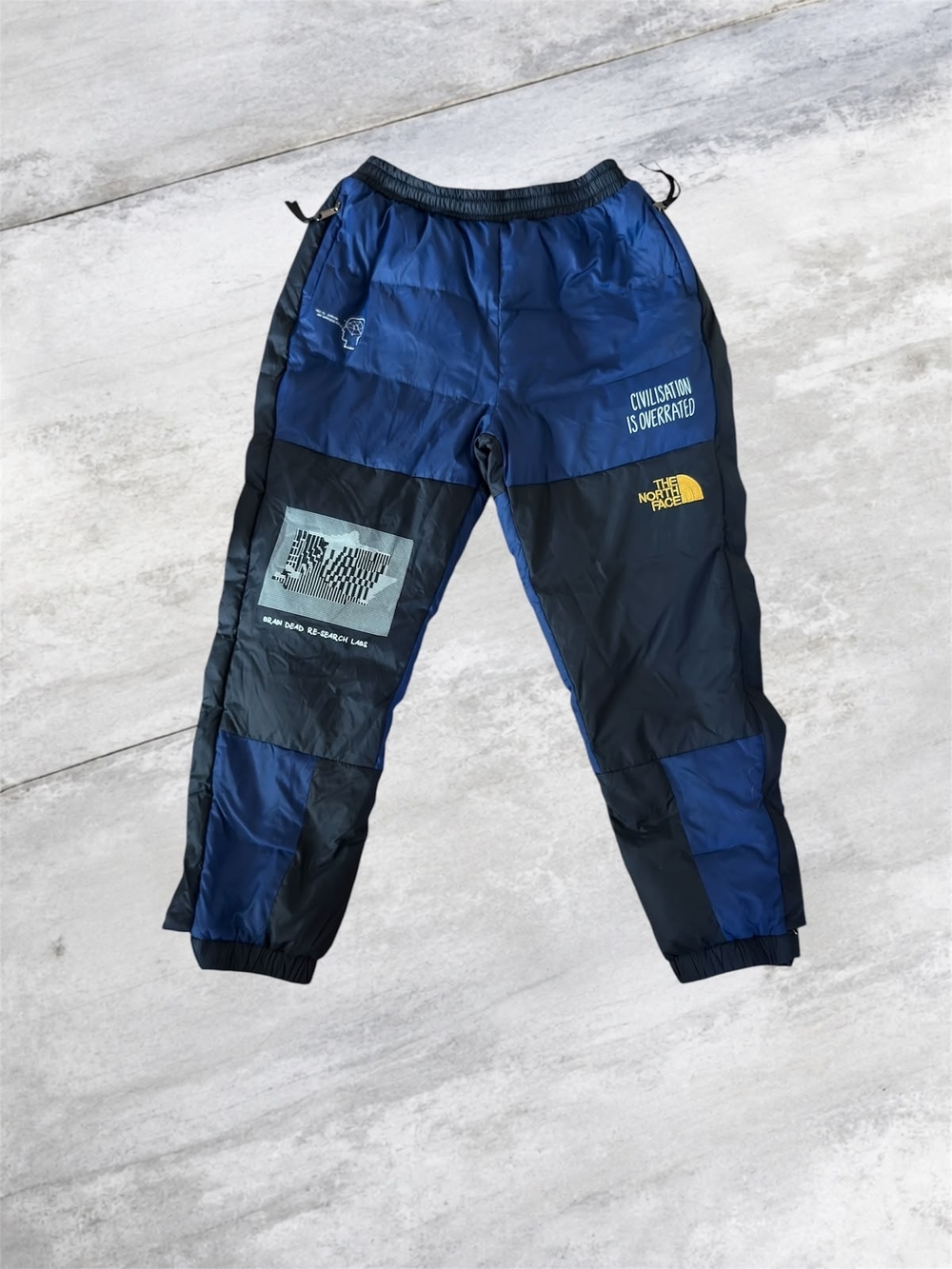 The North Face Blue and Black Insulated Joggers